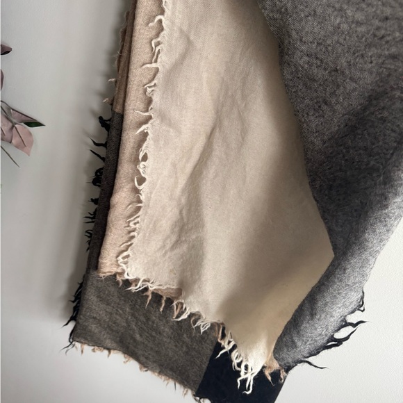 Wilfred Black and Gray Wool Shawl - Picture 5 of 5